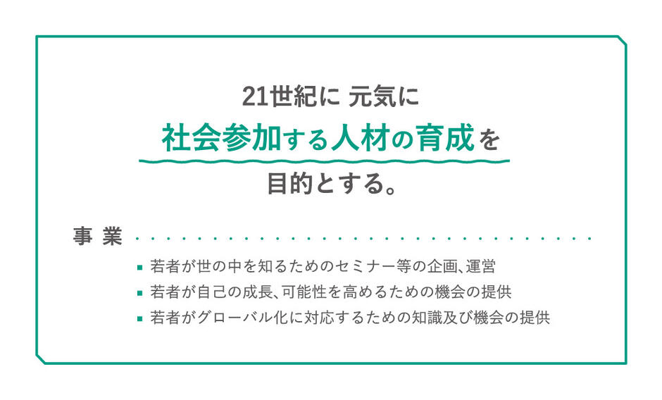 一般社団法人未来（あした）　名刺デザインの裏面